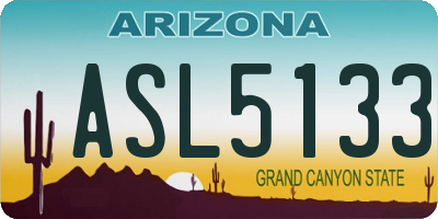 AZ license plate ASL5133