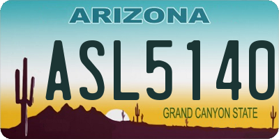 AZ license plate ASL5140