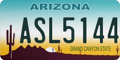 AZ license plate ASL5144