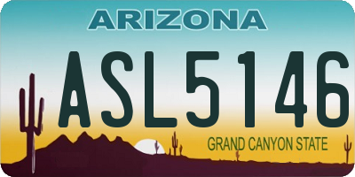 AZ license plate ASL5146