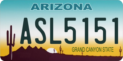 AZ license plate ASL5151