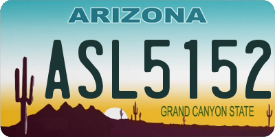 AZ license plate ASL5152