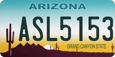 AZ license plate ASL5153