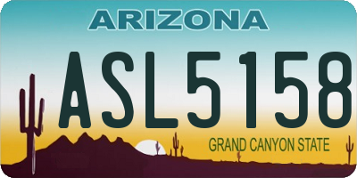 AZ license plate ASL5158
