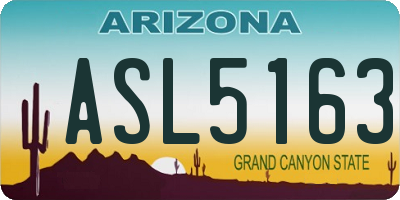 AZ license plate ASL5163