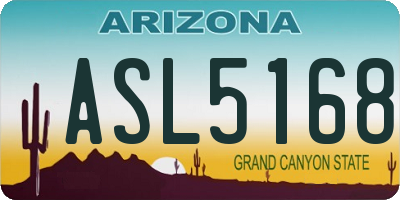 AZ license plate ASL5168