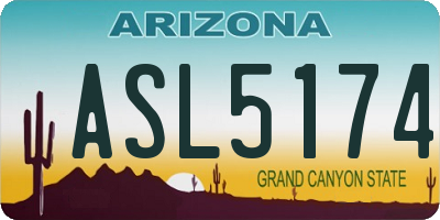 AZ license plate ASL5174