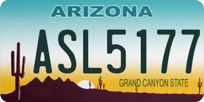 AZ license plate ASL5177