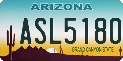 AZ license plate ASL5180