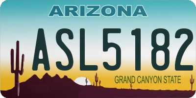 AZ license plate ASL5182