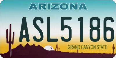 AZ license plate ASL5186