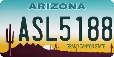AZ license plate ASL5188