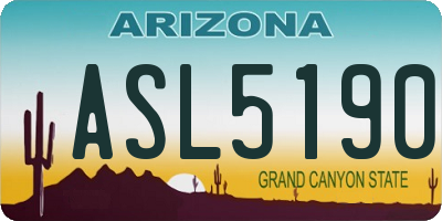 AZ license plate ASL5190