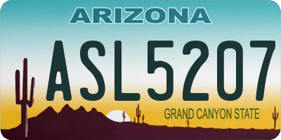 AZ license plate ASL5207