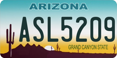 AZ license plate ASL5209