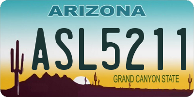 AZ license plate ASL5211