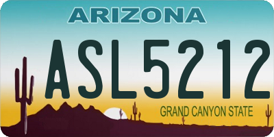 AZ license plate ASL5212