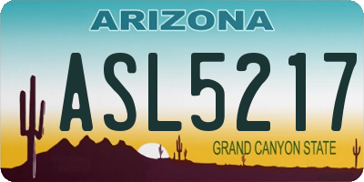 AZ license plate ASL5217