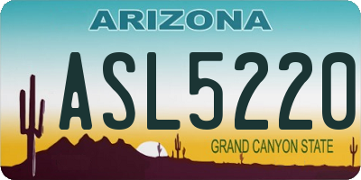 AZ license plate ASL5220