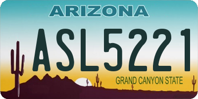 AZ license plate ASL5221