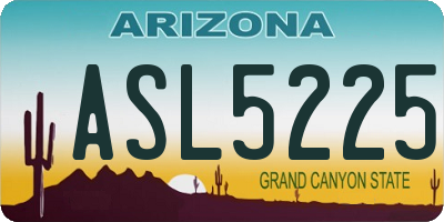 AZ license plate ASL5225