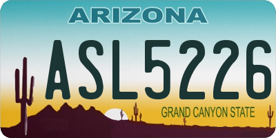 AZ license plate ASL5226