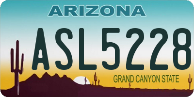 AZ license plate ASL5228