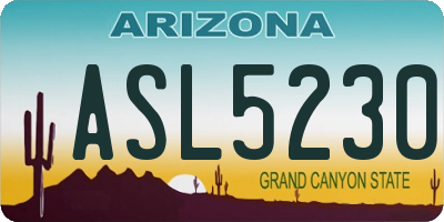 AZ license plate ASL5230
