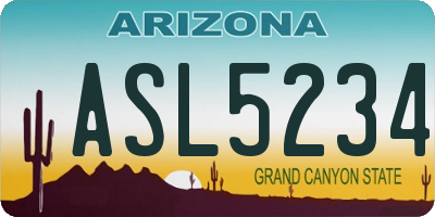 AZ license plate ASL5234