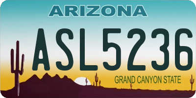 AZ license plate ASL5236