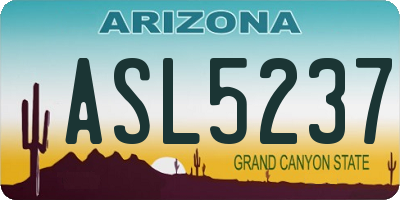 AZ license plate ASL5237