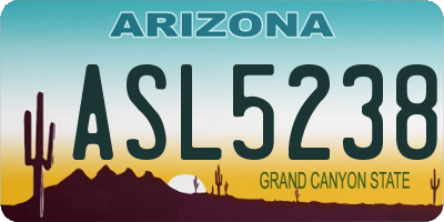 AZ license plate ASL5238