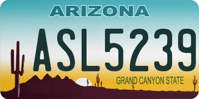 AZ license plate ASL5239