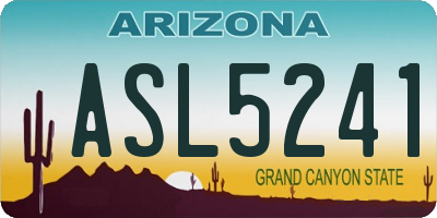 AZ license plate ASL5241