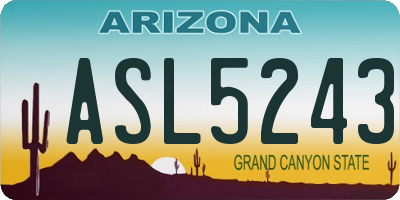 AZ license plate ASL5243
