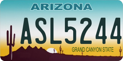 AZ license plate ASL5244