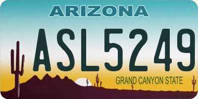 AZ license plate ASL5249