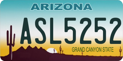 AZ license plate ASL5252