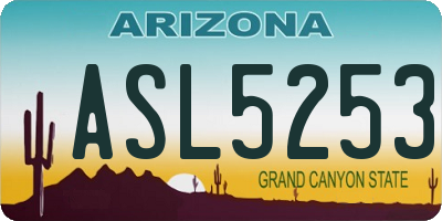 AZ license plate ASL5253
