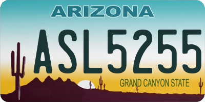 AZ license plate ASL5255