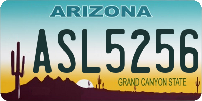 AZ license plate ASL5256
