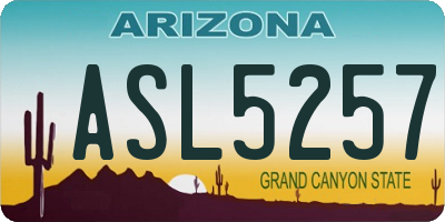 AZ license plate ASL5257