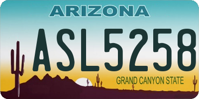AZ license plate ASL5258