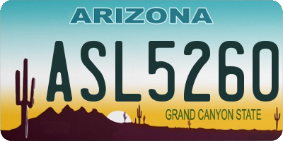 AZ license plate ASL5260