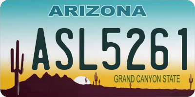 AZ license plate ASL5261