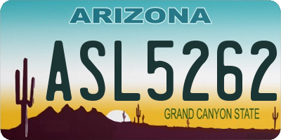 AZ license plate ASL5262