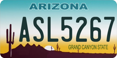 AZ license plate ASL5267