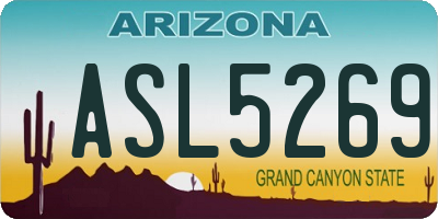 AZ license plate ASL5269