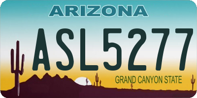 AZ license plate ASL5277