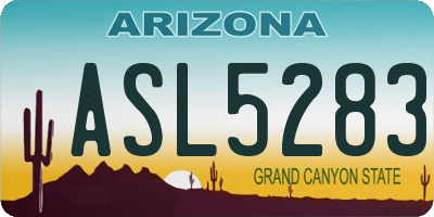 AZ license plate ASL5283